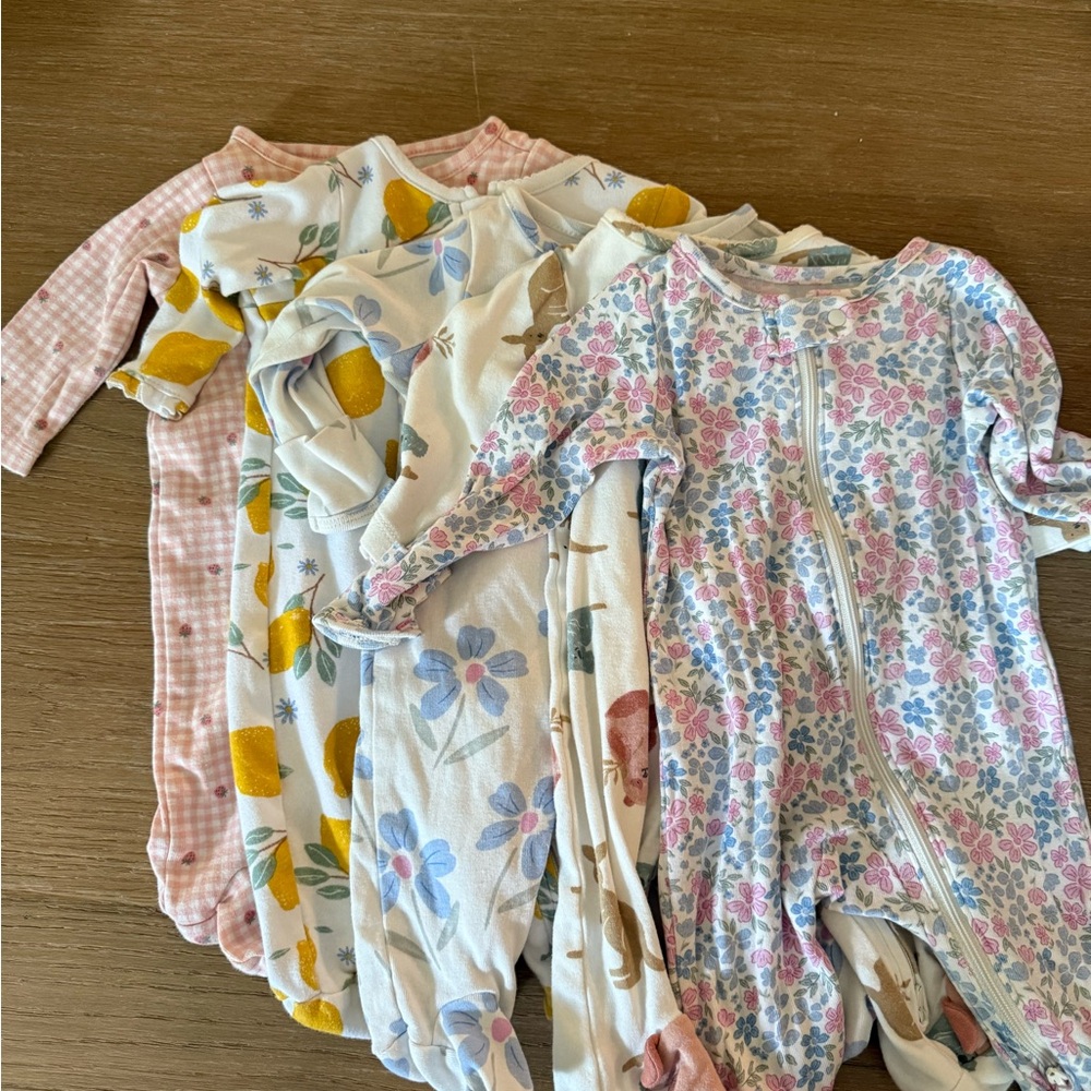 Set of 5 Carters Just One You Baby (3 Month) Onsies - Two Way Zipper Footies